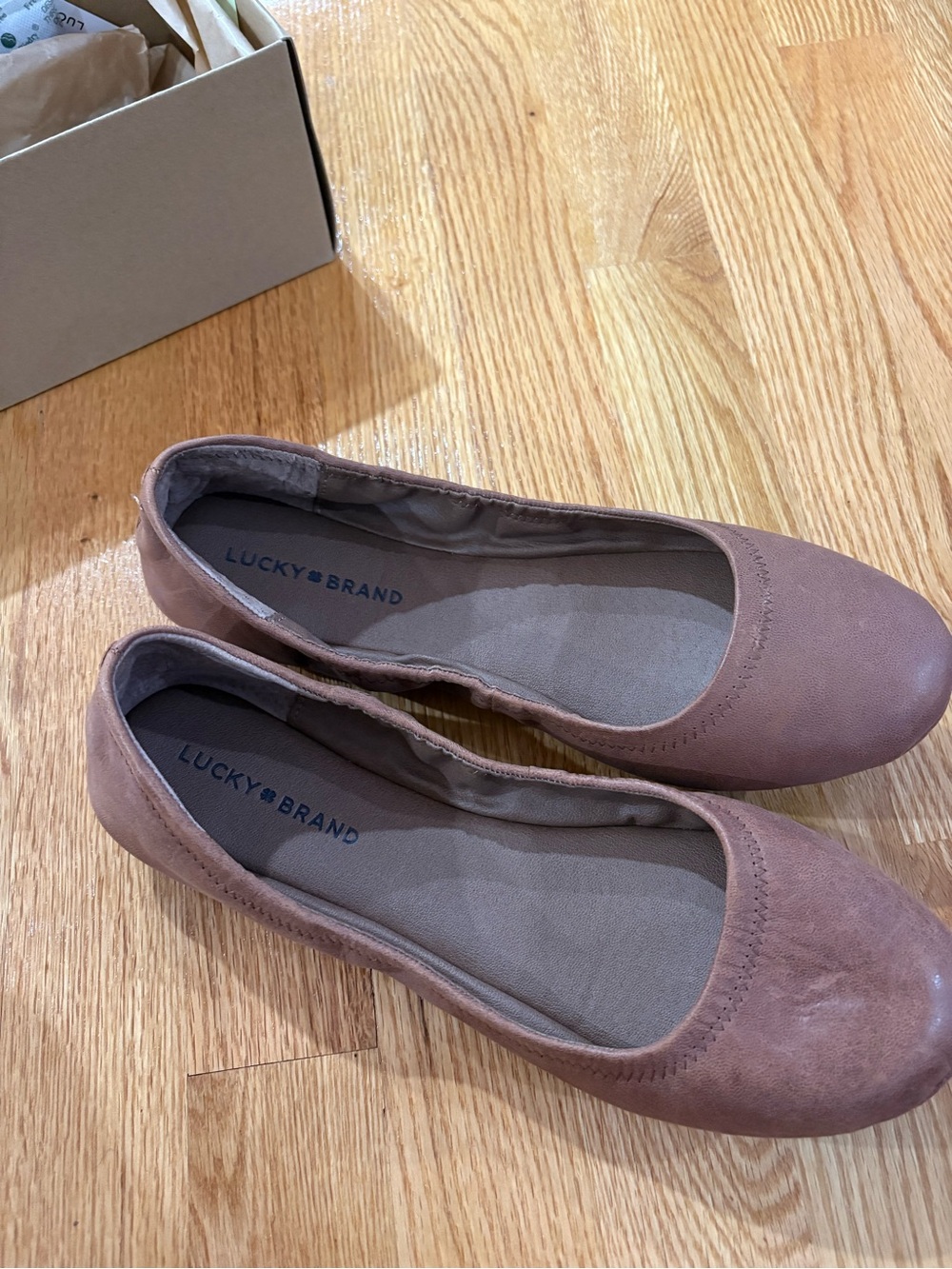 NWT Lucky Brand Dusty Rose-Tan Ballet Flats